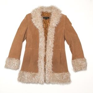 Giacca Leather Coat Camel Color Size M